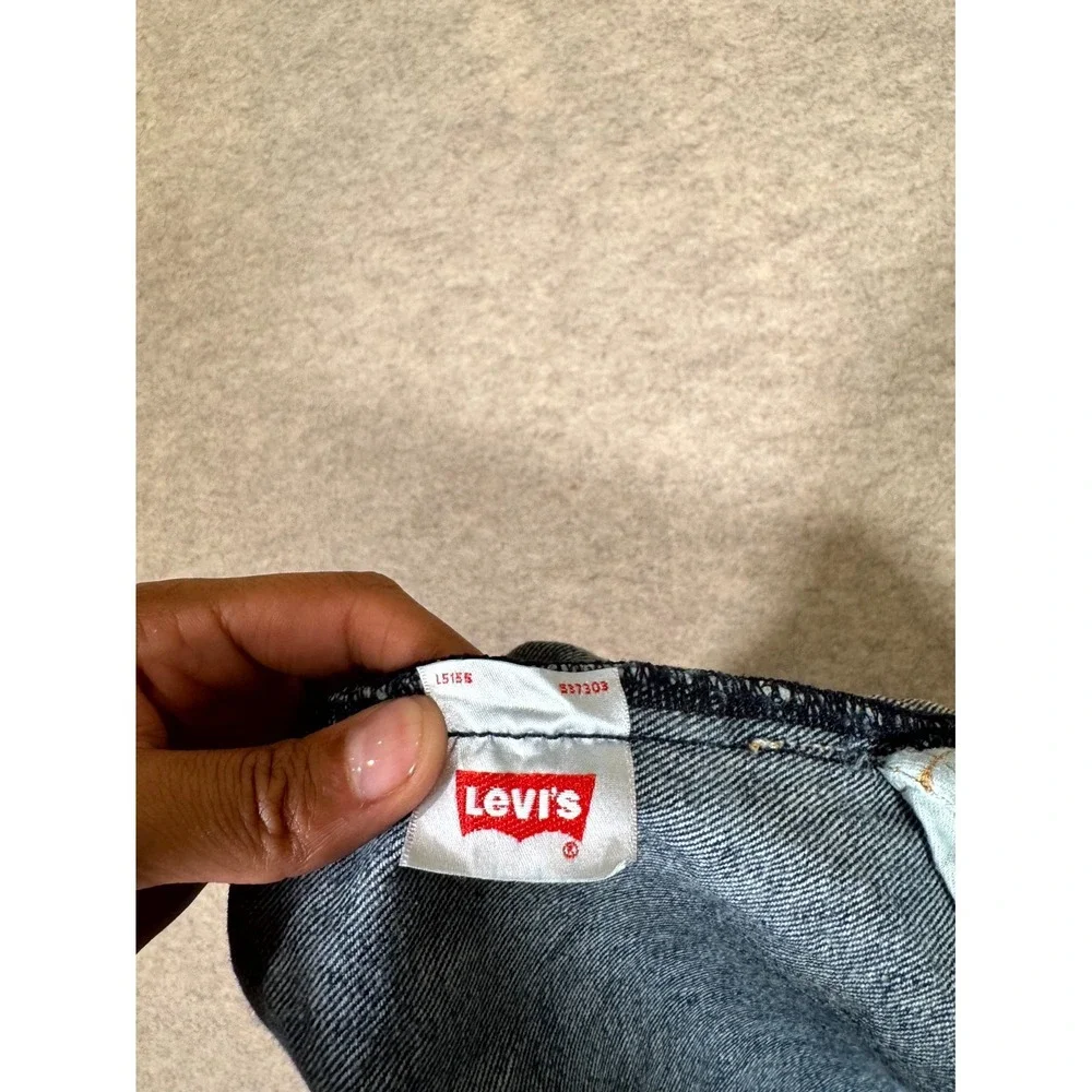 Levis 501 Original Jeans Men 38x30 Blue Denim Dark Wash Logo Straight Leg Cotton